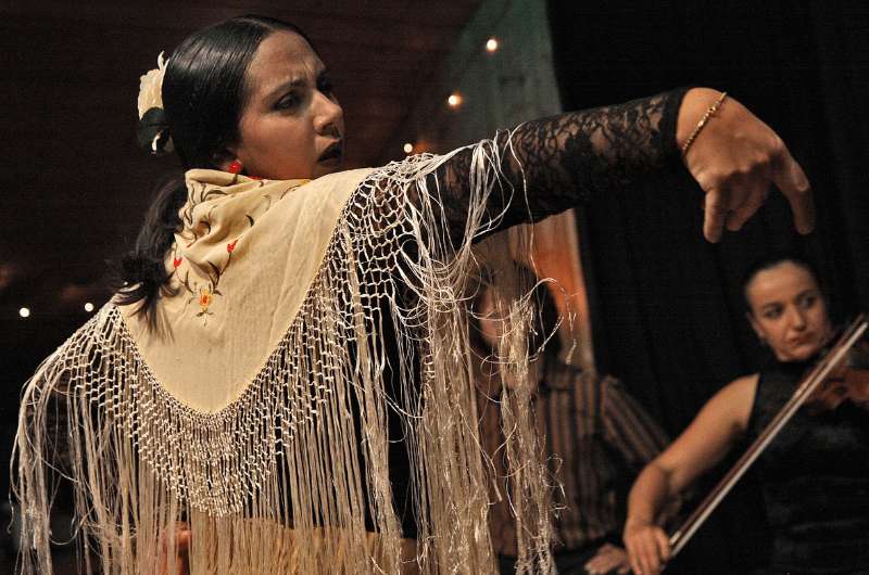 Woman dancing flamenco, Spain