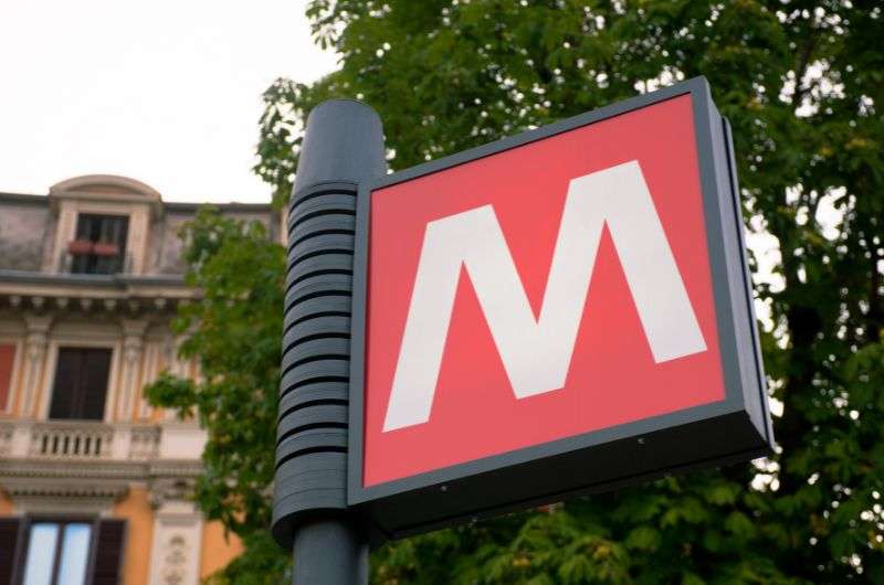 The Turin metro sign