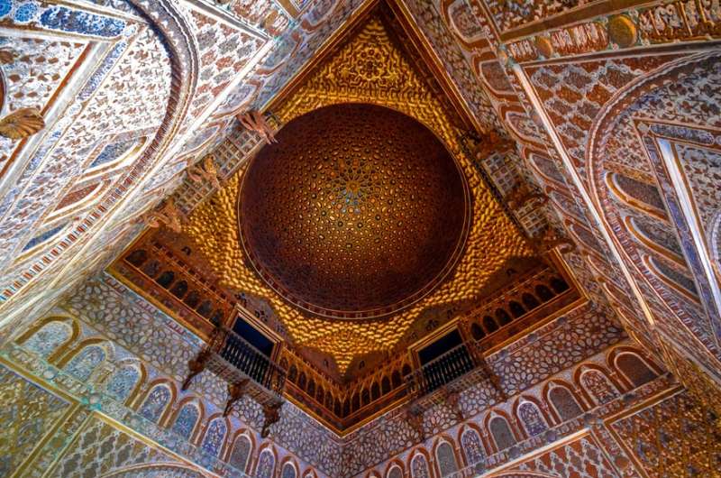 The Ambassador’s Hall ceiling at Seville Alcazar, Spain