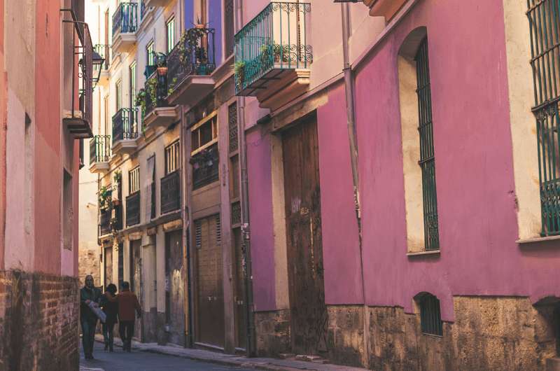 The streets of Valencia Spain