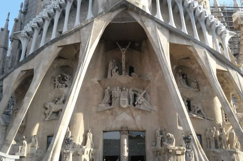 Detail of Sagrada Familia in Barcelona, self-guided tour around Barcelona