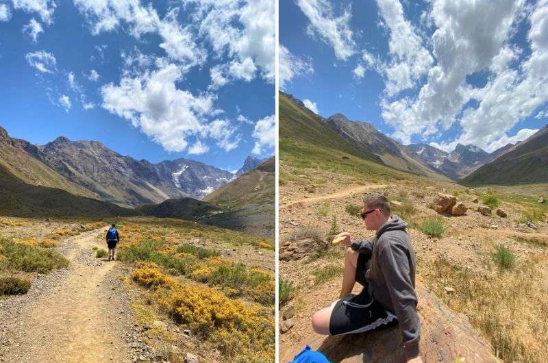 Traveler hiking around the Maipo Canyon in Chile, photos by Next Level of Travel