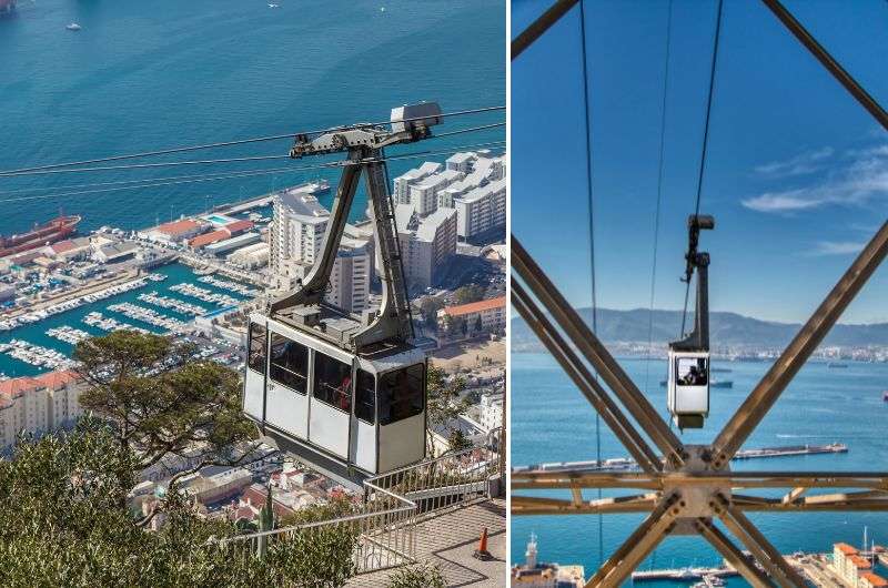 The cable car on Gibraltar, Spain-UK