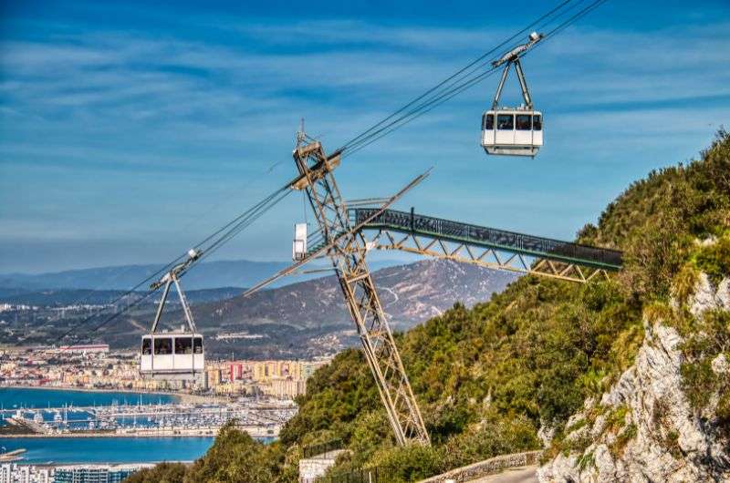 The cable car on Gibraltar, UK-Spain