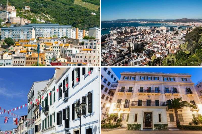 The city of Gibraltar typical buildings and streets