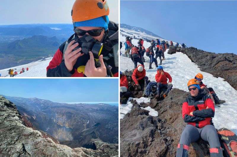 Traveler climbing the Villarrica Volcano in Chile, photos by Next LEvel of Travel