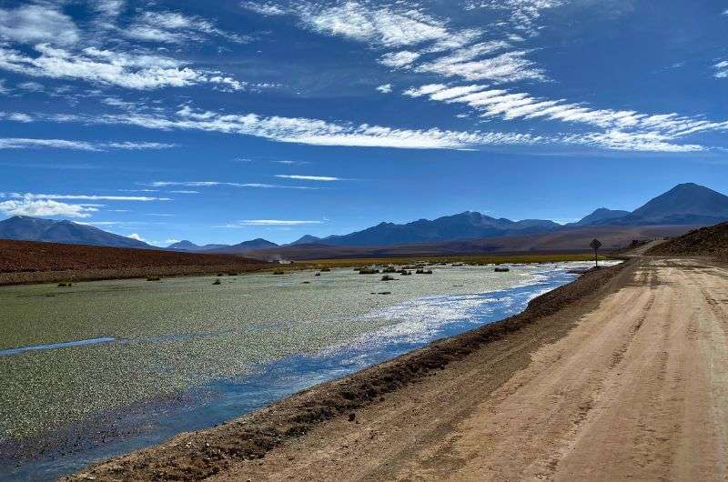 Río Putana and the volcanos in the background in Chile, photo by Next Level of Travel 