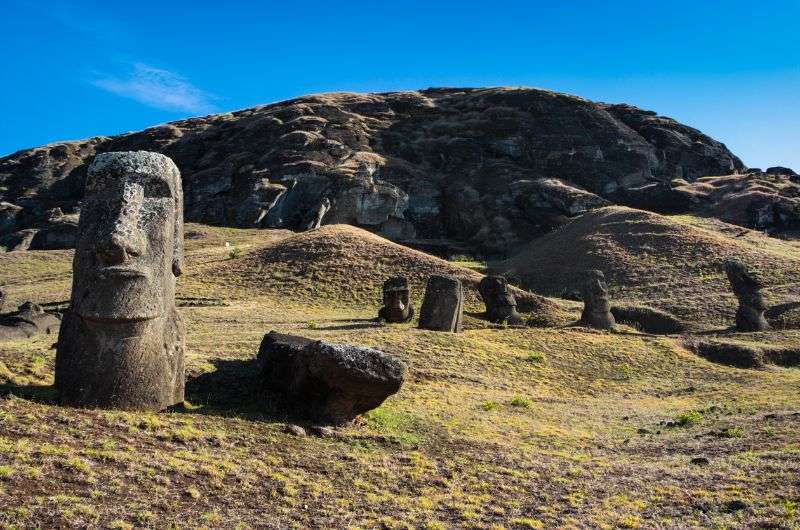 Statues at Ranu Raraku in Chile