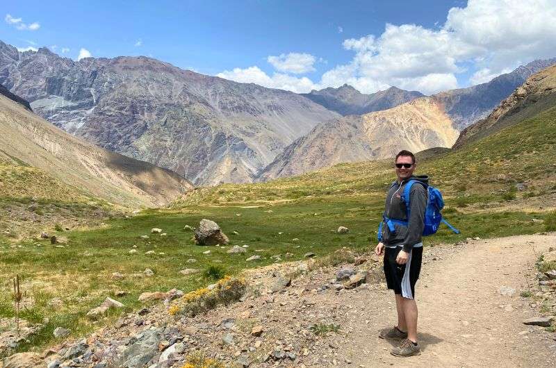 Traveler on the trail in Maipo Canyon & San Francisco Glacier in Chile, photo by Next Level of Travel