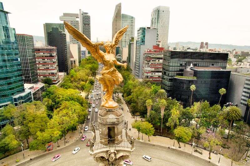 The Angel of Independence is one of top 14 tourist attractions in Mexico City.