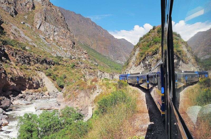 Train to Aguas Calientes in Peru