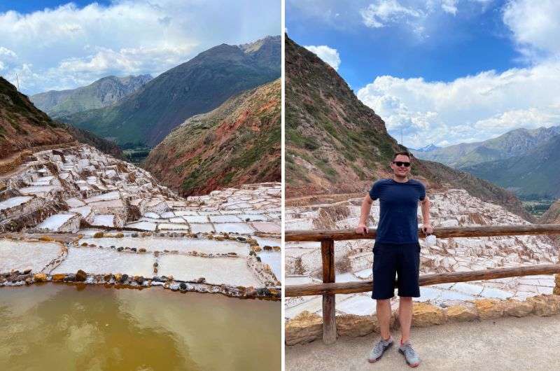 A tourist in Maras Salt Mines, Peru, photos by Next Level of Travel