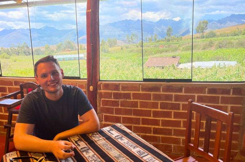 A tourist in a restaurant in Peru, photo by Next Level of Travel