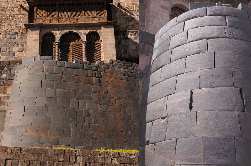 the building foundations of Qorikancha ruin in Peru