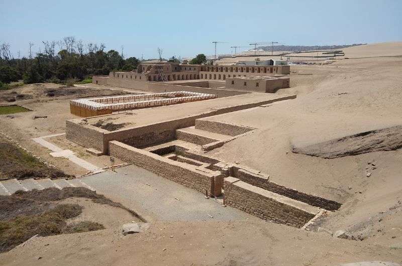 Visiting Pachacamac, one of the ruins in Peru