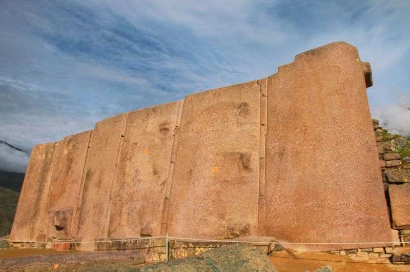 Wall of the 6 Monoliths in Ollantaytambo in Peru