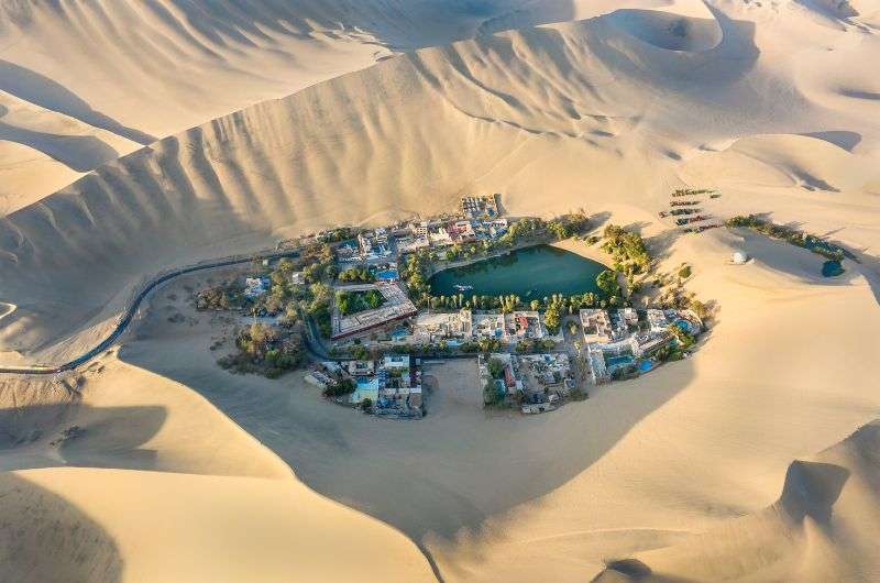 Sand dunes near Huacachina in Peru