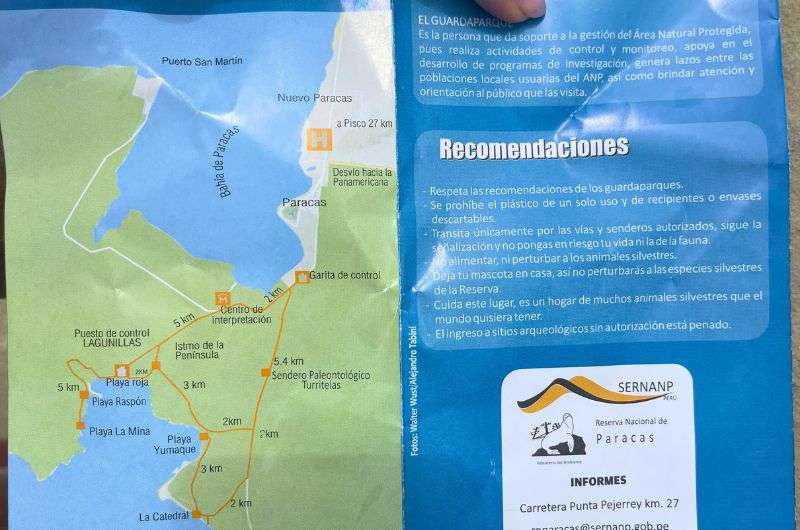 Physical map of Paracas in Peru, photo by Next Level of Travel