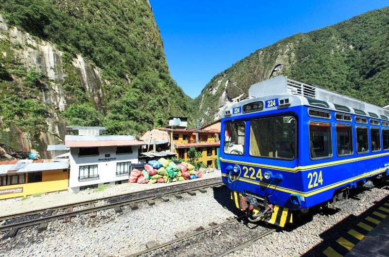 Ollantaytambo train station near archeological site, Peru