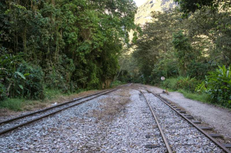 Taking a train from Ollantaytambo to Aguas Calientes, Peru