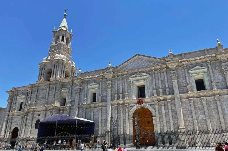 Arequipa Basilica Cathedral, Peru itinerary, photo by Next Level of Travel