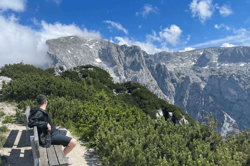 Looking at the view in the Berchtesgaden National Park in Germany