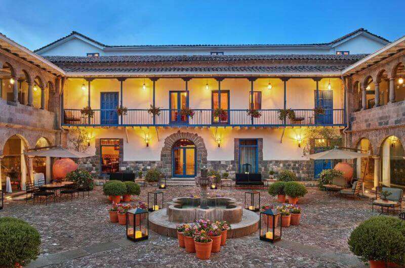  The courtyard of the Palacio del Inka hotel in Cusco Peru