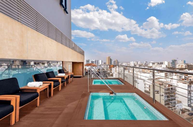 Rooftop spa at the Hilton Lima Miraflores, best hotel in Lima Peru 