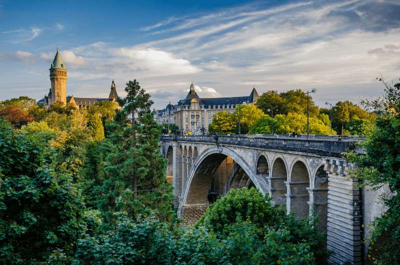 A view of Adolphe Bridge in Luxembourg