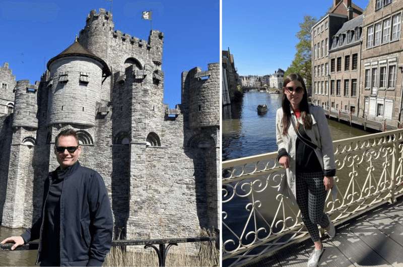 Gravensteen and a canal in Ghent, day trip from Brussels 