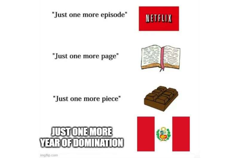 Meme about Spain dominating Peru