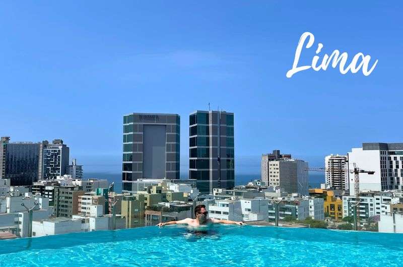 Traveler in a hotel pool in Lima, photo by NExt Level of Travel