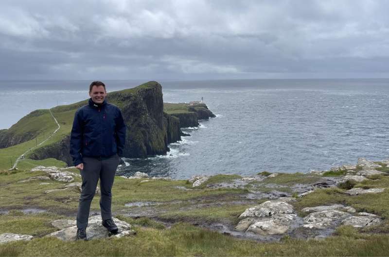 The weather in Scotland, standing at Neist Point on Isle of Skye