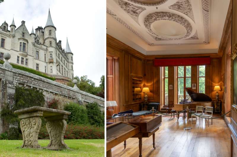 Dunrobin castle exterior and interior