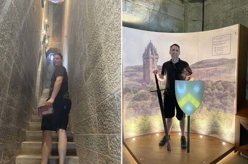 Stairwell and photo op at Wallace Monument in Scotland