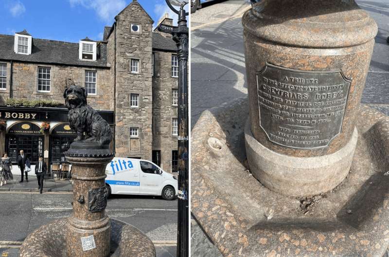 Greyfriars Bobby statue in Edinburgh Scotland