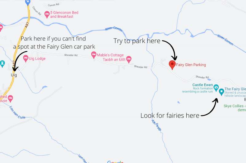 Map of Fairy Glen, Scotland