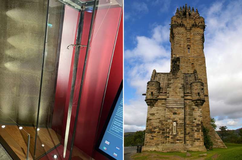 Wallace Monument and Braveheart’s sword, Stirling, Scotland