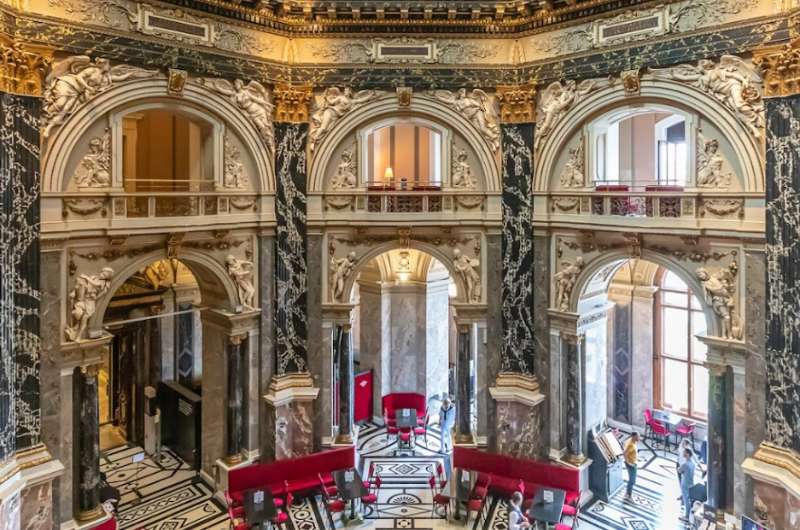 The exquisite interiors of the Kunsthistorisches Museum in Vienna Austria