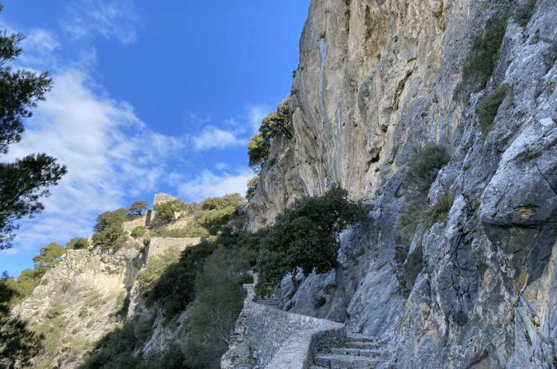 The stairs on the hike to Alaro Castle, Tramuntana Mallorca, photo by Next Level of Travel 