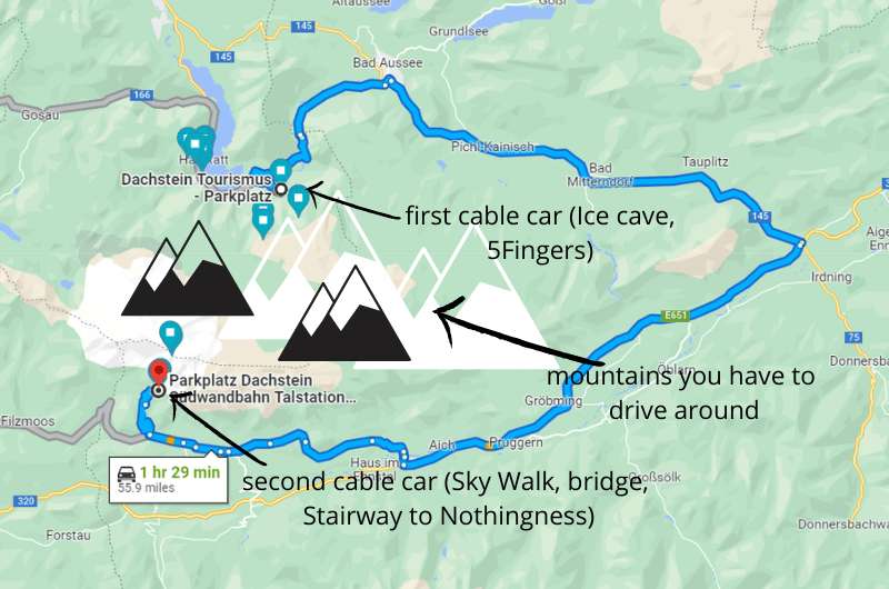 Route to Dachstein panorama gondola, Austria best places to visit