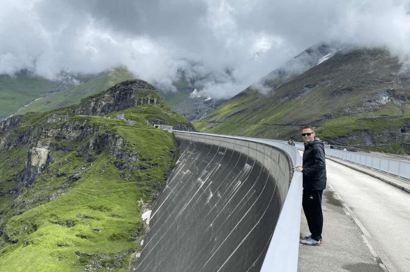 Standing on the wall of the Kaprun dam, Austria