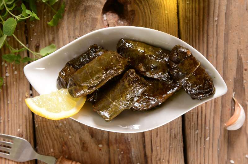 Dolmadakia – stuffed vine leaves  