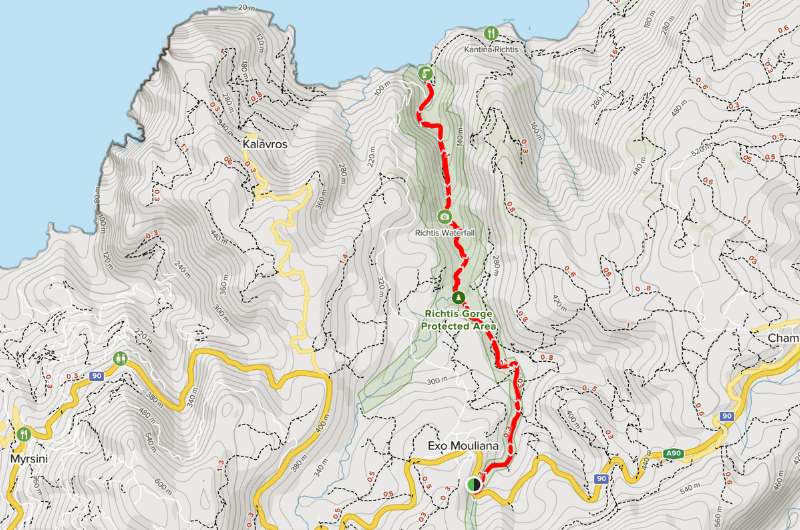 Richtis Gorge hike map