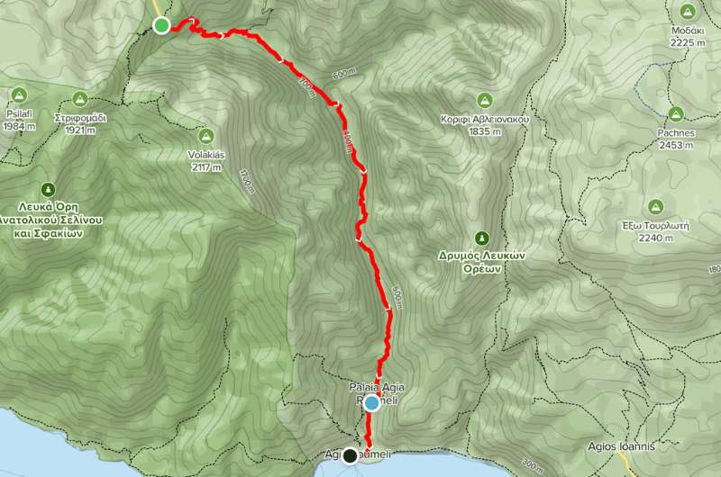 Samaria Gorge hike map