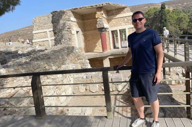 A tourist visiting Knossos Minoan Palace, Crete, photo by Next Level of Travel