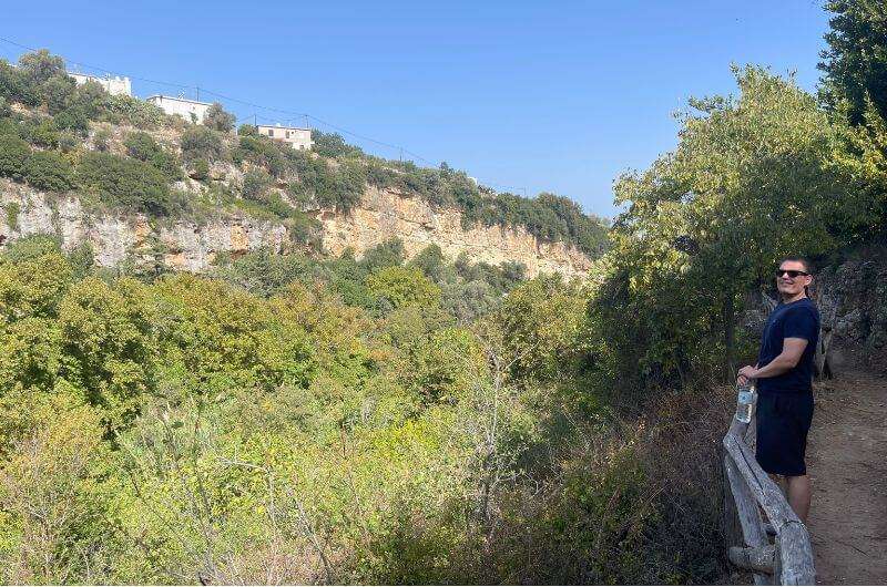 Tourist at the Mili Gorge view, Crete, photo by Next Level of Travel