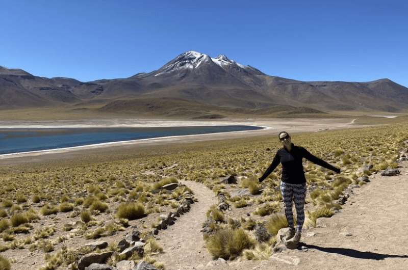 A tourist on a hike in Chile, photo by Next Level of Travel