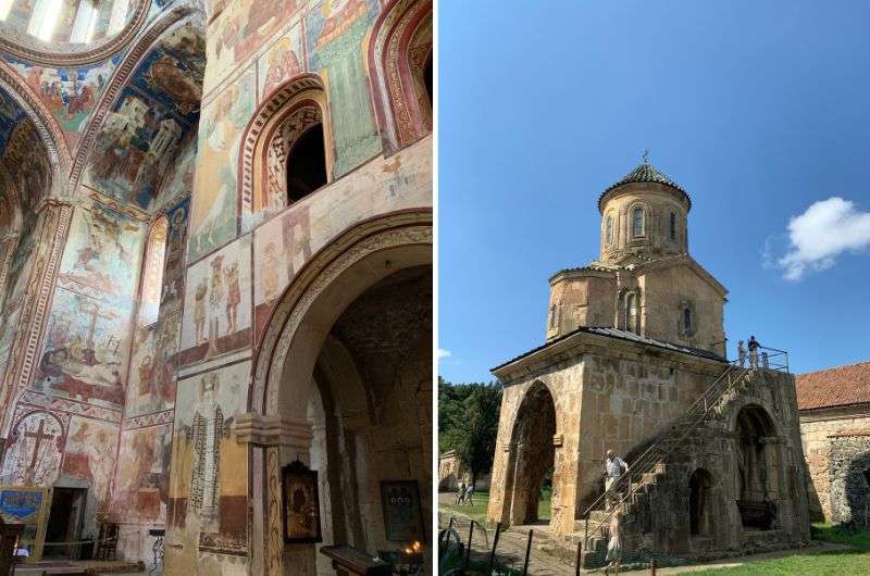 Works of art on the walls in Gelati Monastery, Georgia