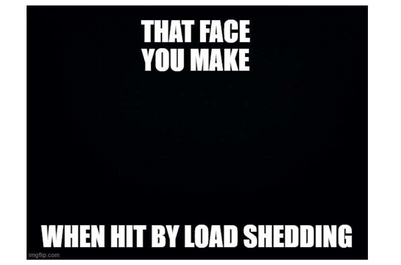 Meme about load shedding in South Africa